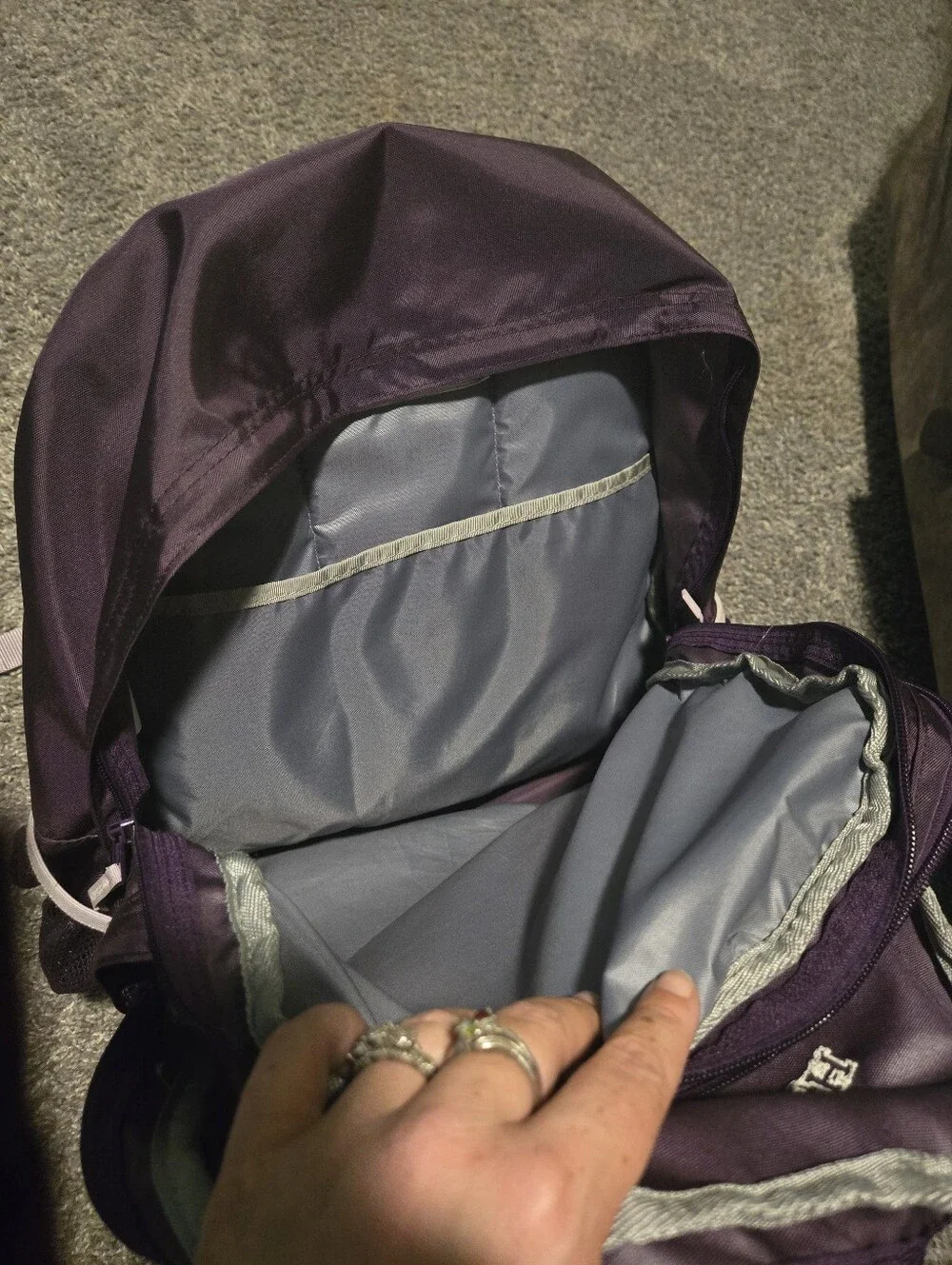 L.L. Bean Purple Backpack with Light Gray Accents